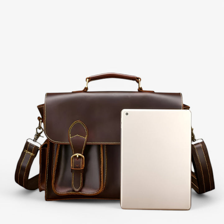 Borsa da lavoro marrone portadocumenti, design retrò unisex. Funzionale per ufficio, viaggi e uso quotidiano. Ottimo accessorio.