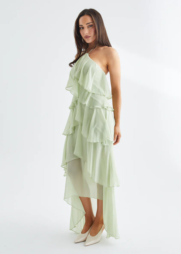 Vestito lungo donna estivo, spalle scoperte, design floreale. Perfetto per la spiaggia.