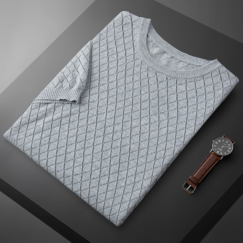 Camicia uomo moderna a maniche corte a quadri. Perfetta per un look casual o elegante, antipiega, per estate/primavera.