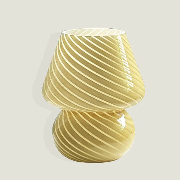Minimalismo moderno: lampada a fungo con strisce, per un tocco di luce e stile.