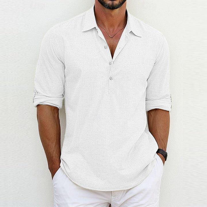 Versatile camicia polo uomo a maniche lunghe, abbina comfort e stile casual-elegante per ogni giorno.