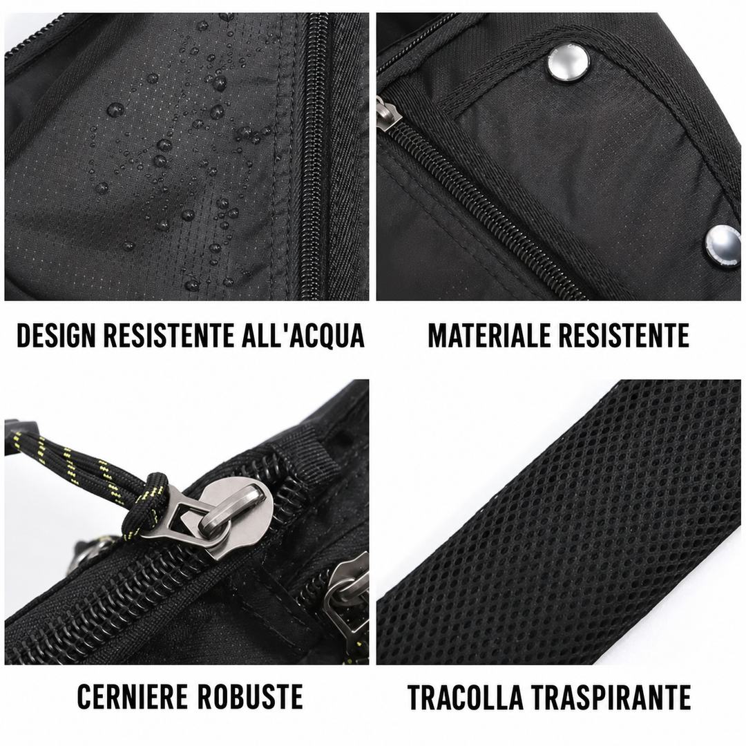 Pratica borsa monospalla uomo nera impermeabile, perfetta per viaggi e l'uso quotidiano, protegge i tuoi beni.