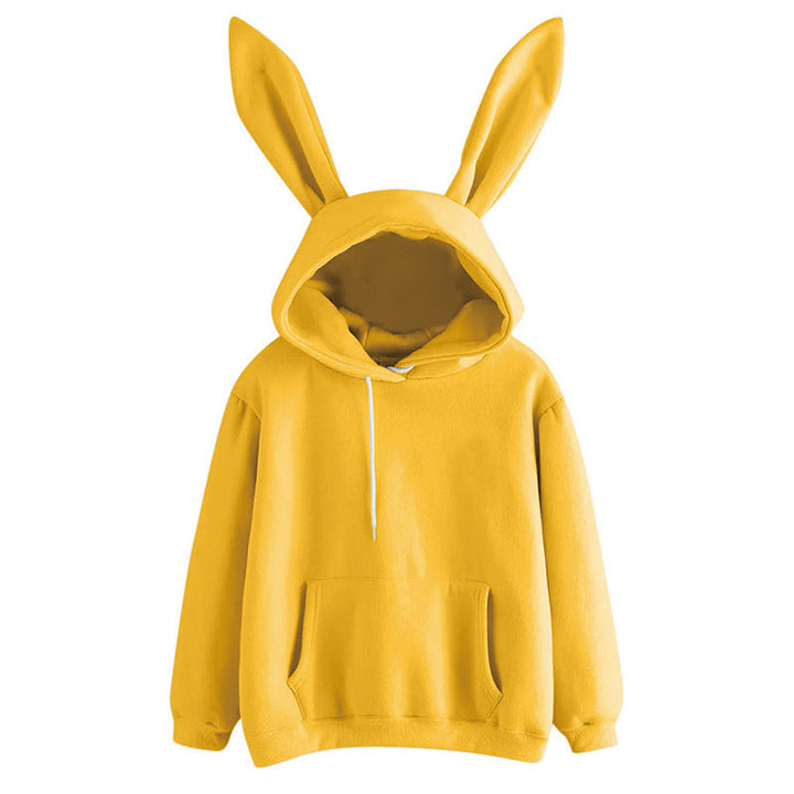 Pullover felpa donna con cappuccio, stampa distintiva, perfetto per abbigliamento casual autunnale.