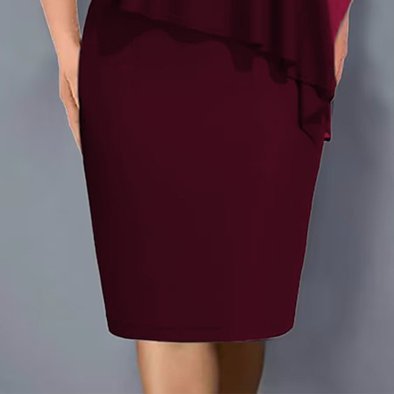 Abito midi da cocktail per donna, con strass scintillanti e mantella elegante, perfetto per feste glamour.