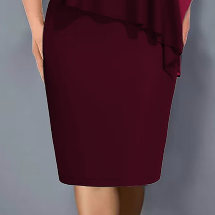 Abito midi da cocktail per donna, con strass scintillanti e mantella elegante, perfetto per feste glamour.