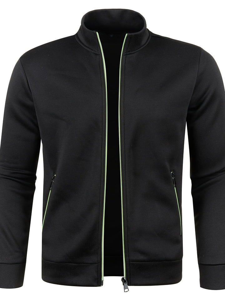 Cardigan da uomo alla moda con zip, ideale per outfit a strati, caldo e versatile.