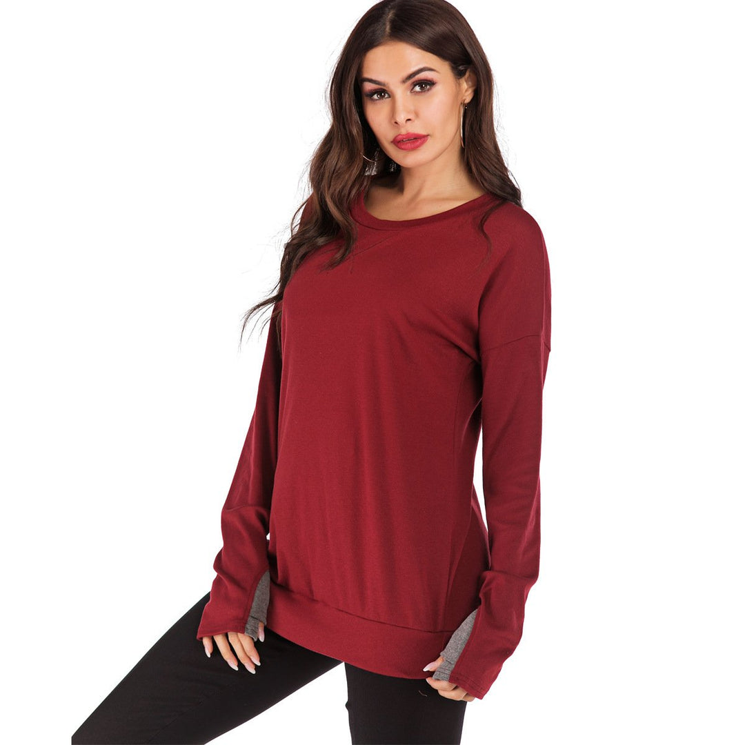 Pullover comodo da donna, vestibilità ampia, scollo rotondo, ideale per l'inverno.