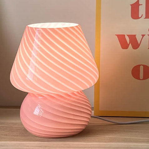 Lampada a fungo con strisce, design moderno e minimalista per il tuo tavolo.