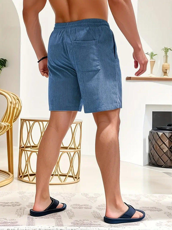 Shorts corduroy uomo per le giornate calde, perfetti per relax, stile e vacanza.