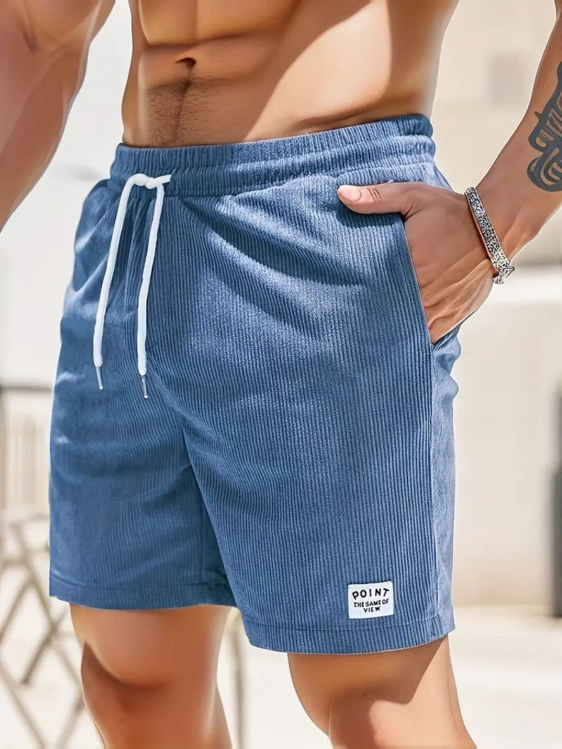 Pantaloncini estivi uomo corduroy, ideali per spiaggia, vacanza e tempo libero estivo.