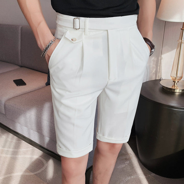 Pantaloncini uomo estivi micro elastici a gamba dritta, design moderno a contrasto per comfort.
