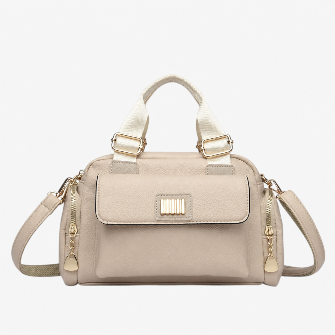 Borsa a mano nera da donna con tracolla. Scomparti multitasche per una praticità ideale. Eleganza e funzionalità.
