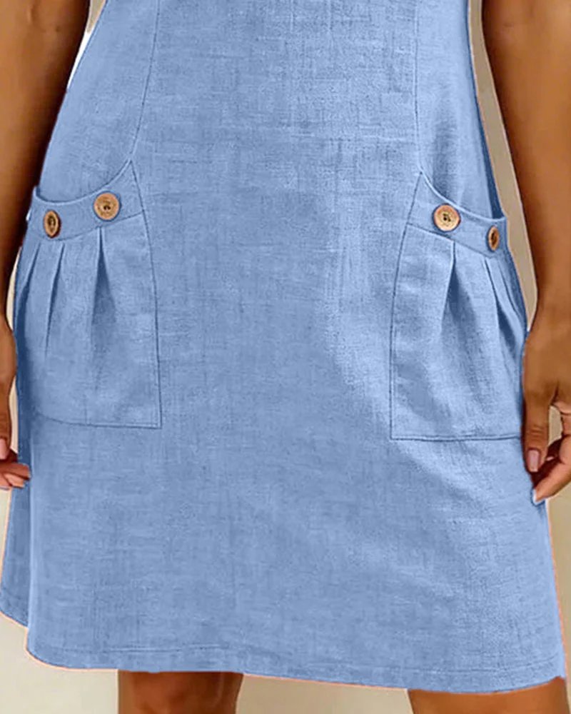 Abito da donna linea A con maniche corte, un capo pratico ed elegante per l'eleganza quotidiana casual.