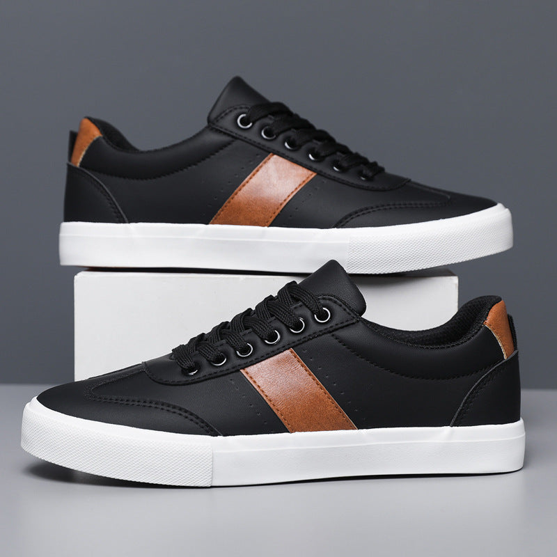 Sneakers uomo color block traspiranti con lacci, ideali per scarpe casual e passeggio quotidiano.