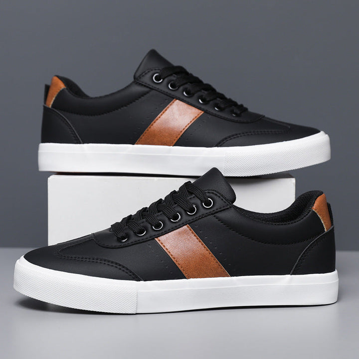Sneakers uomo color block traspiranti con lacci, ideali per scarpe casual e passeggio quotidiano.