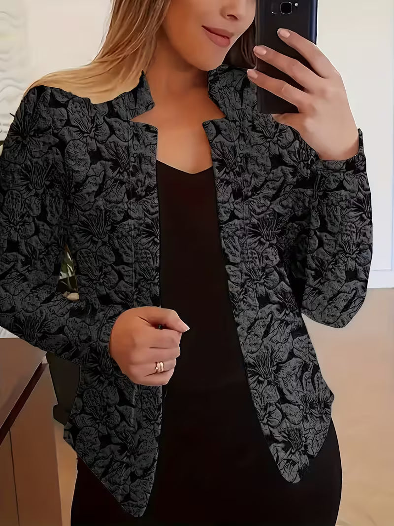 Blazer donna fiorato, design elegante e moderno per la moda primavera, tessuto leggero per look versatile.