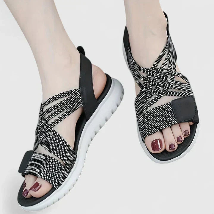 Calzature donna estive, sandali ortopedici aperti, perfetti per comfort, supporto e moda casual.