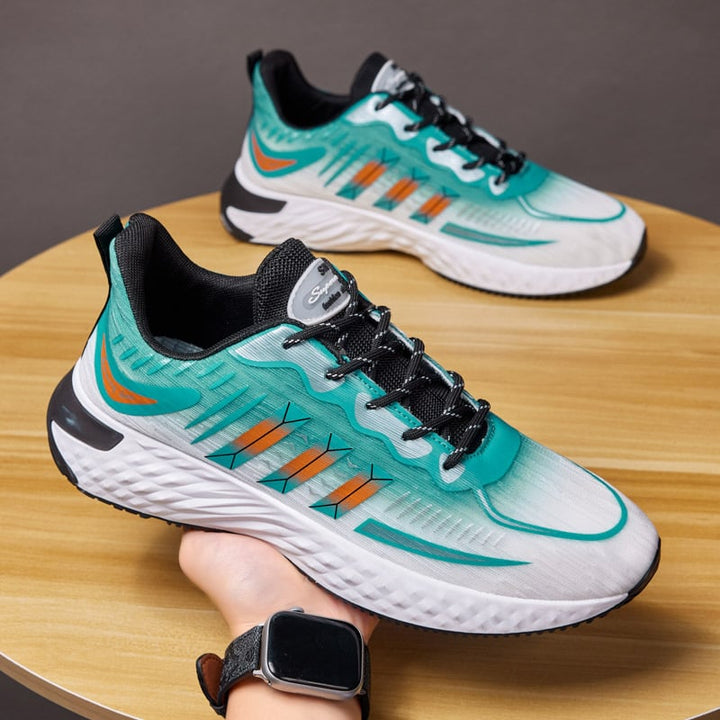 Calzature maschili: sneakers azzurre con suola spessa, ideali per comfort e stile casual. Un must-have per l'uomo.