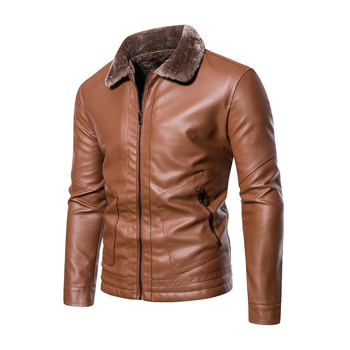 Giacca leopardata da uomo con zip per l'inverno. Capospalla maschile casual, stile audace e alla moda.