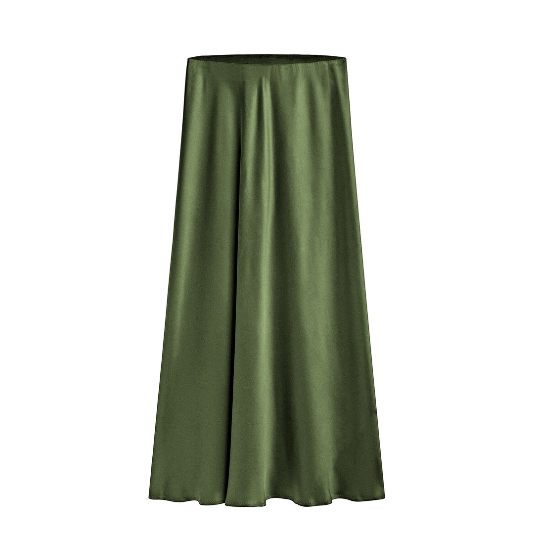 Gonna a vita alta donna midi, design con spacco obliquo e cinturino elastico per una vestibilità perfetta.