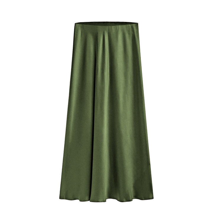 Gonna a vita alta donna midi, design con spacco obliquo e cinturino elastico per una vestibilità perfetta.