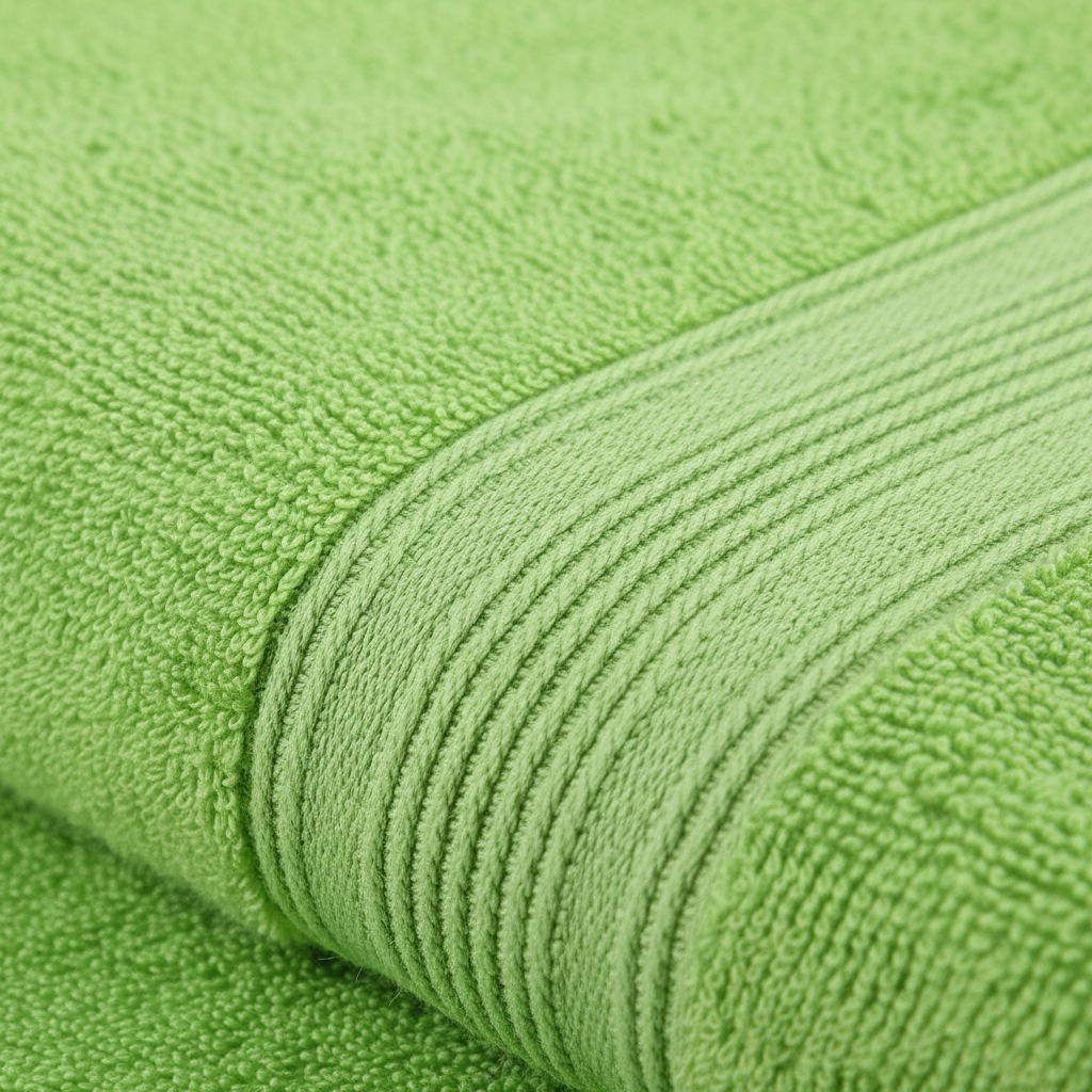 Morbido set 10 asciugamani in cotone verde lime, ideale per un bagno confortevole e casa elegante.