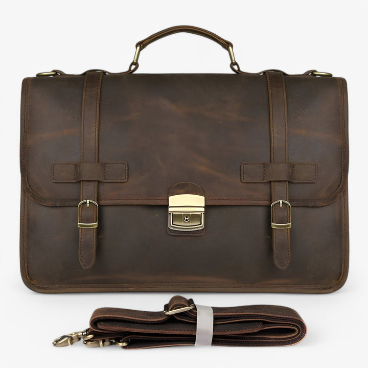 Accessorio viaggio/lavoro: borsa portadocumenti unisex con tracolla regolabile e patta.