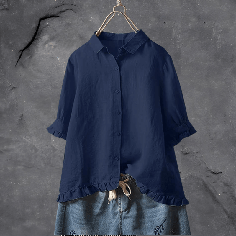 Camicia donna comoda e chic, adatta a look primaverili, estivi, autunnali e invernali. Massima versatilità.