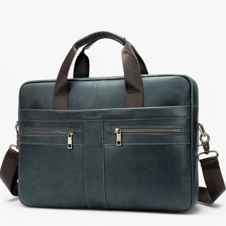 Elegante borsa portadocumenti uomo marrone, con organizer interno e tracolla, perfetta per lavoro e viaggio.