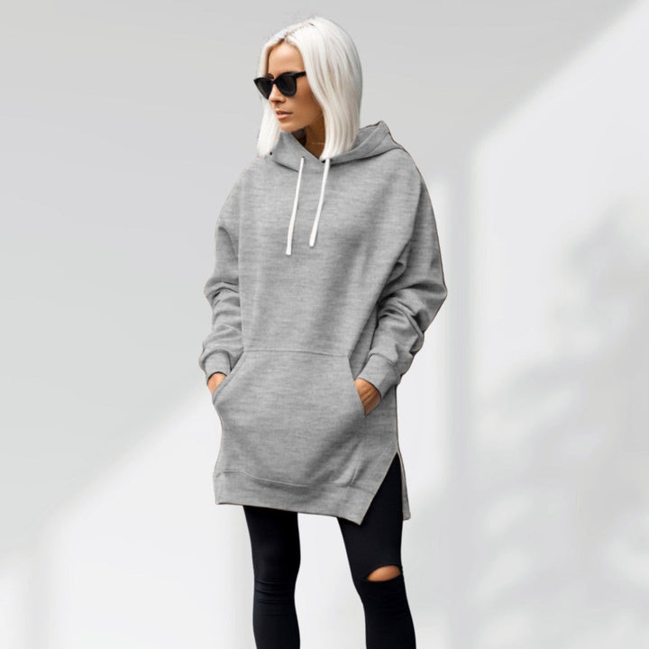 Felpa vestito donna, ultra comodo e caldo. Ideale per la moda autunno-inverno con stile rilassato.