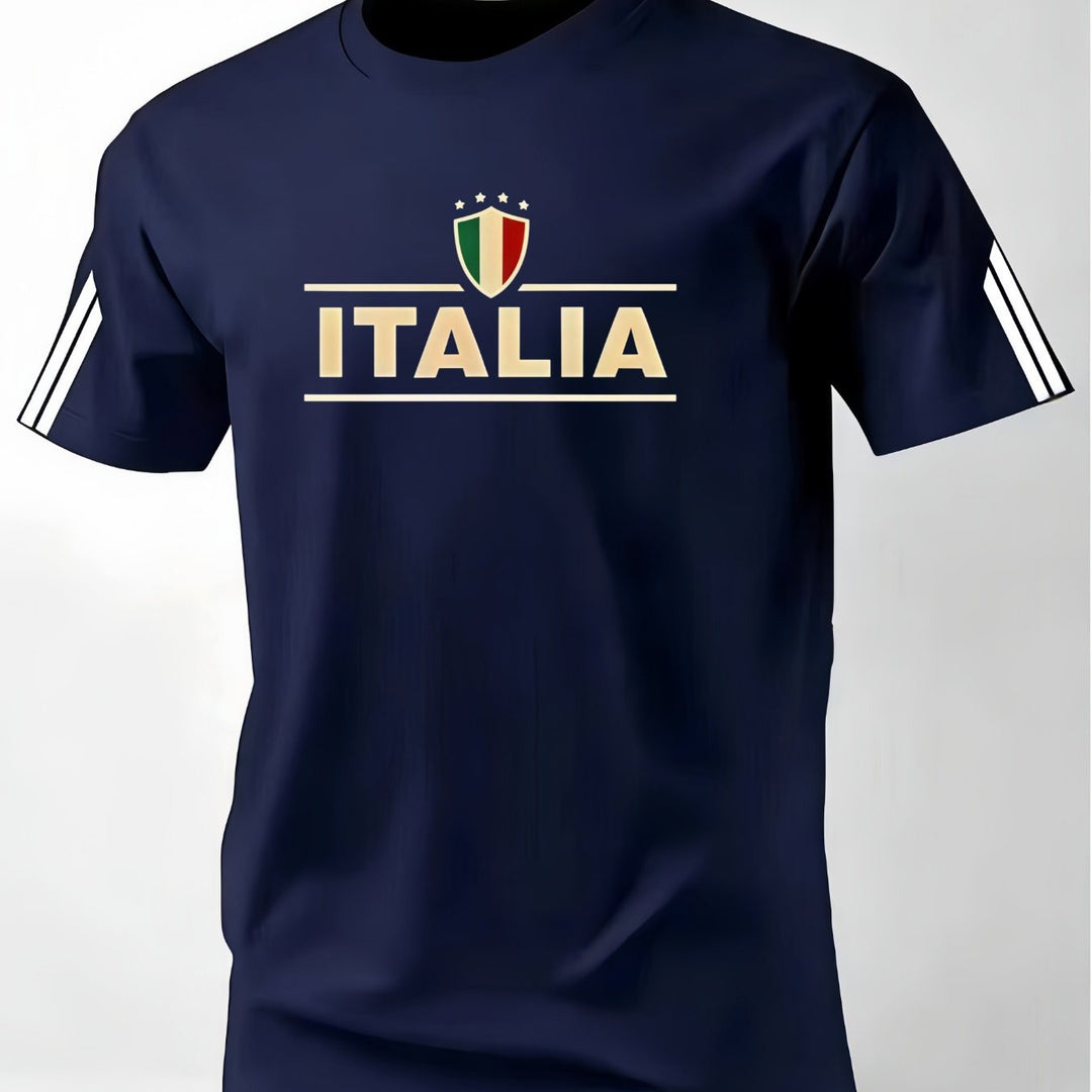 Comfort quotidiano con questa t-shirt uomo girocollo, maniche corte. Stile casual ed estivo.