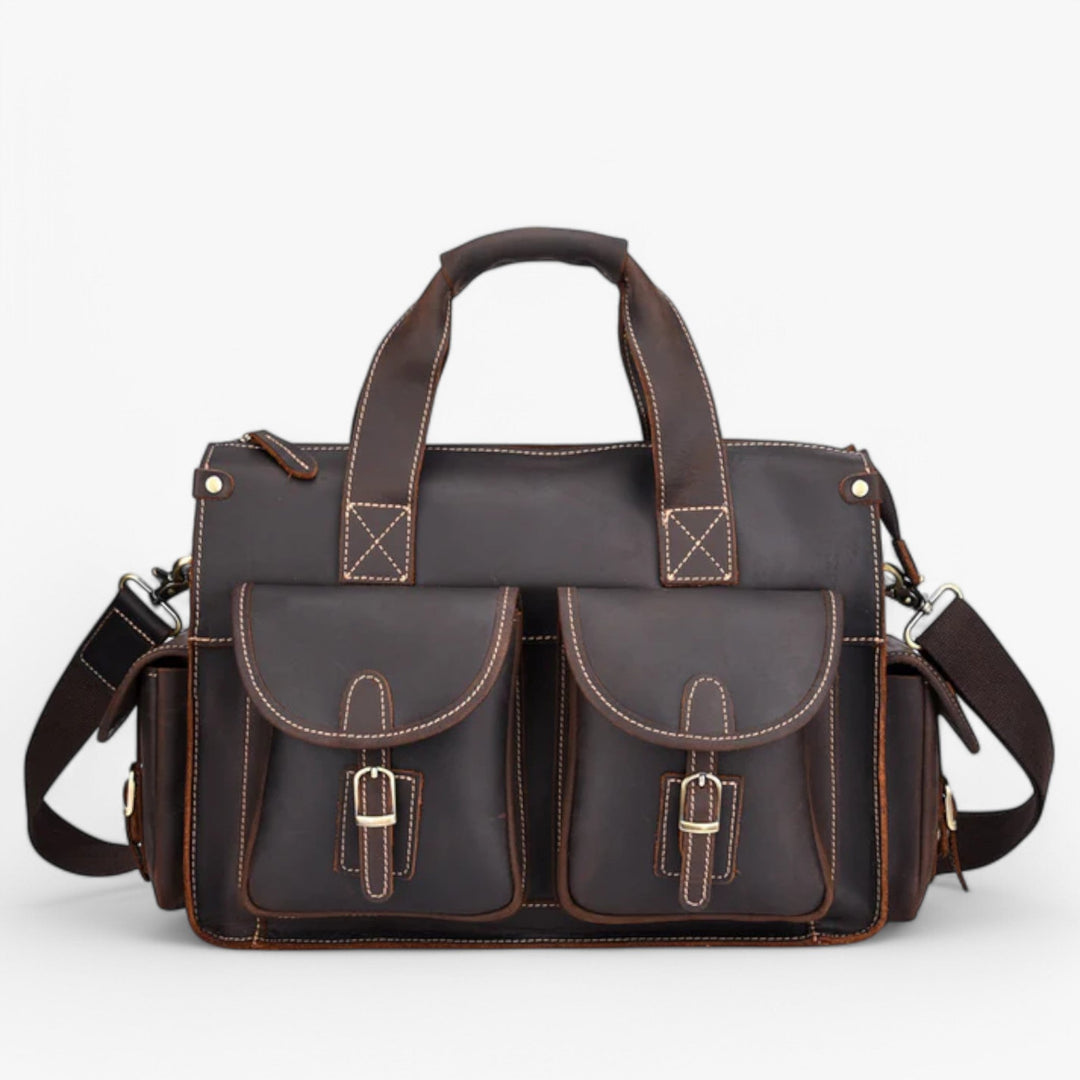 Borsa portadocumenti donna vintage marrone, elegante accessorio per ufficio e lavoro. Stile classico e funzionale.