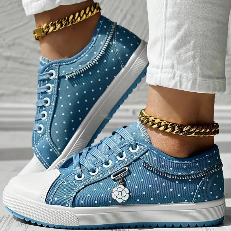 Scarpe comode donna blu con supporto plantare e ammortizzazione superiore per comfort ottimale.