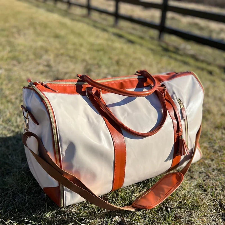 Borsa pieghevole compatta per abiti, accessorio viaggio salvaspazio unisex, facile da trasportare.