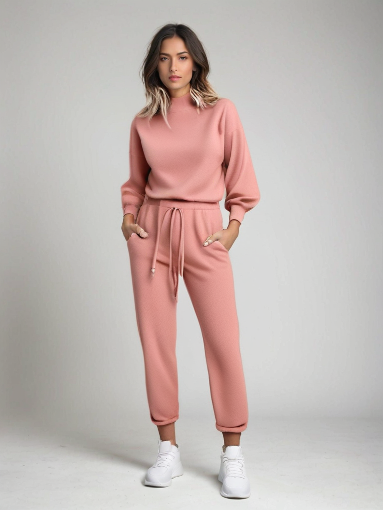 Tuta donna due pezzi elegante e confortevole. Completo casual perfetto per outfit relax e moda femminile.