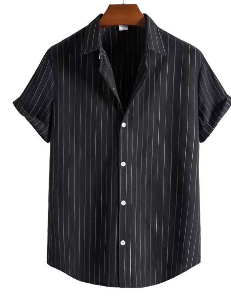Camicia estiva uomo a maniche corte con stampa 3D vibrante e vestibilità ampia per comfort casual.