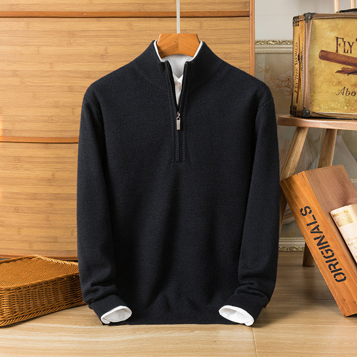 Maglione uomo girocollo caldo, maniche lunghe. Pullover invernale elegante e casual, offre comfort per la moda maschile.