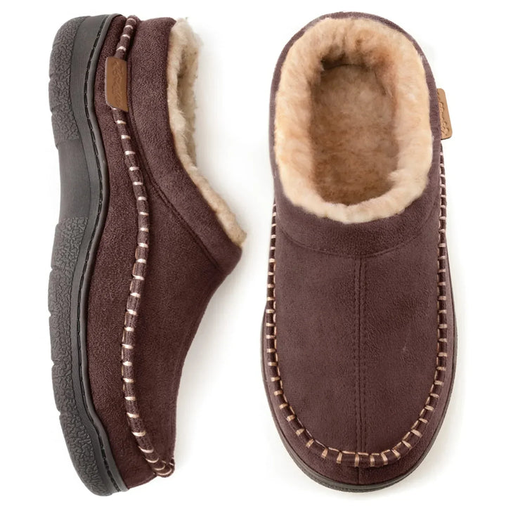 Scarpe mocassini uomo invernali, slip-on calde. Suola antiscivolo e punta larga per casa.