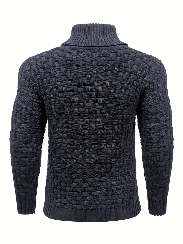 Maglione uomo casual-elegante, con collo a sciarpa per un tocco di stile unico.