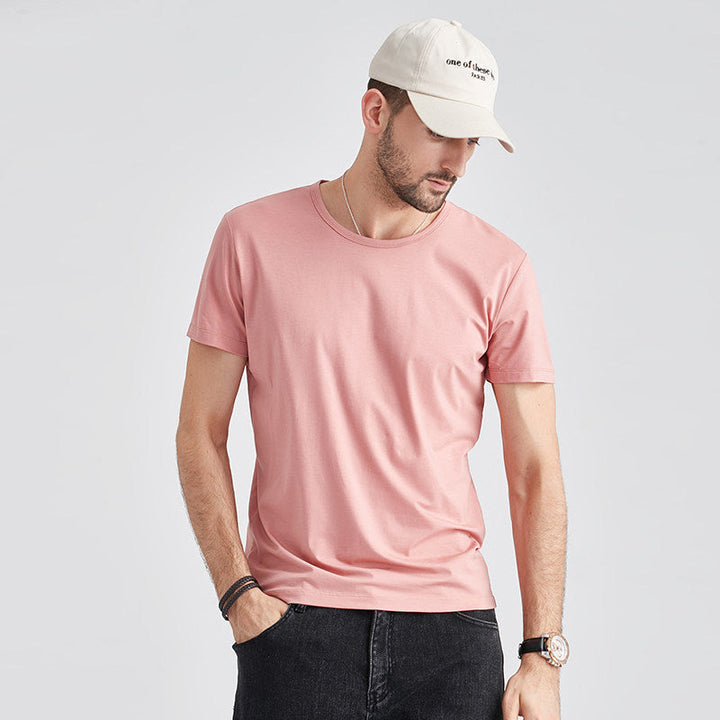 Maglietta uomo girocollo a manica corta, ad asciugatura rapida, per l'abbigliamento estivo sportivo e casual.