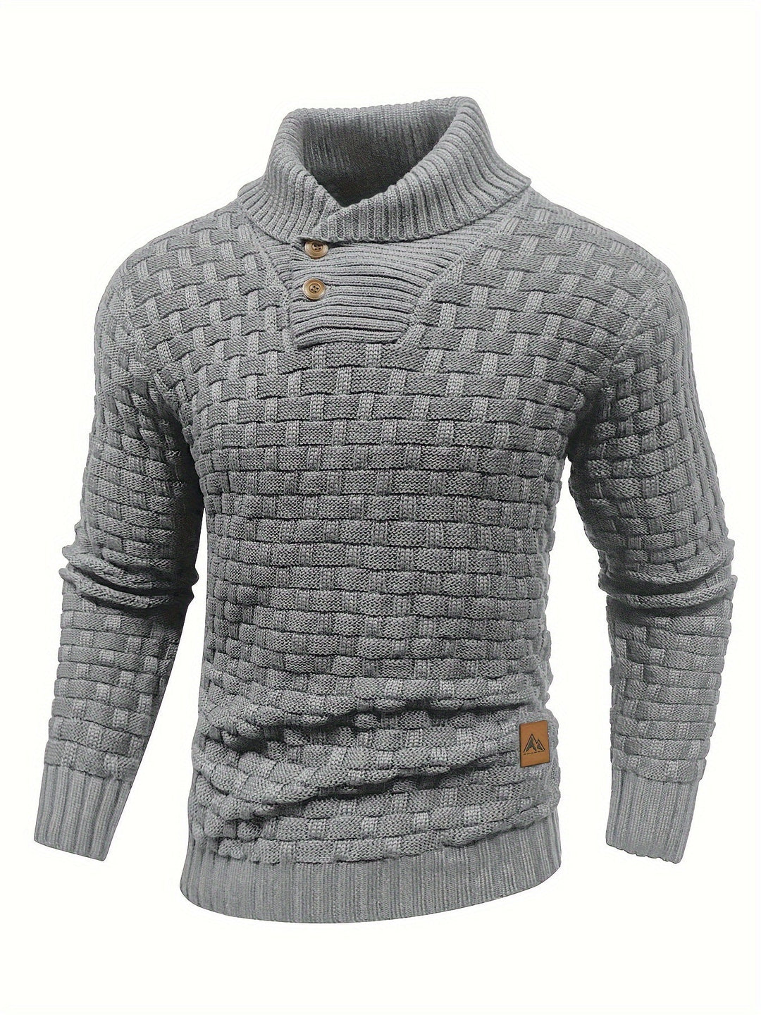 Maglione uomo raffinato, stile invernale con collo a sciarpa, per ogni occasione.