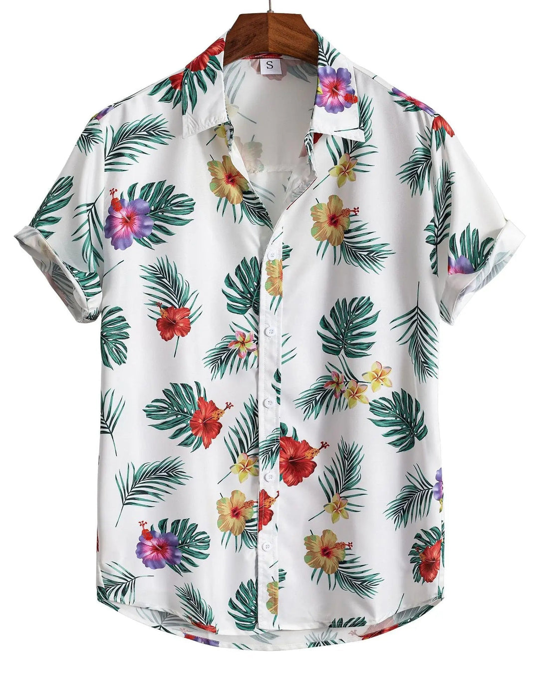 Manica corta della camicia uomo floreale, taglio ampio per massima freschezza e libertà di movimento estiva.