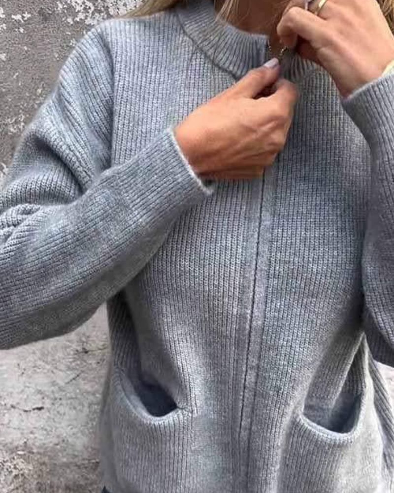 Cardigan aperto da donna in maglia, disponibile in grigio, nero e marrone. Strato versatile per ogni stagione.
