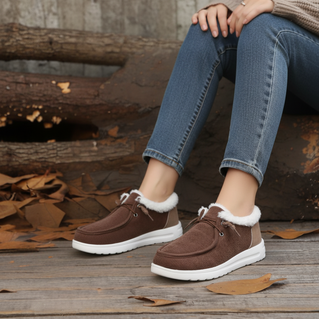 Stivali donna invernali caldi e comodi, modello slip-on con grip antiscivolo, ideali per le giornate fredde.