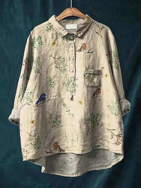 Blusa elegante a fiori da donna, perfetta per ufficio e tempo libero. Stile primaverile chic.