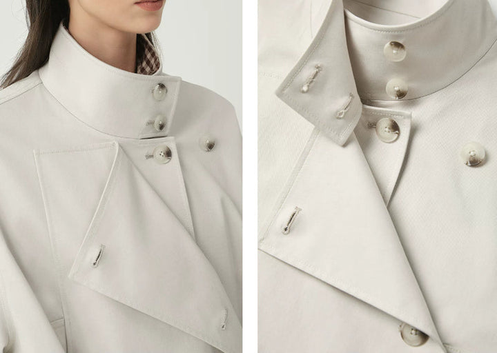 Giacca donna doppiopetto abbinata a gonna, look elegante e sartoriale. Perfetta per ufficio autunno inverno.