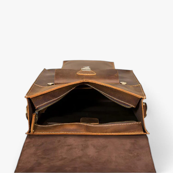 Zaino uomo convertibile marrone, design pratico per ufficio, viaggi di lavoro e weekend.
