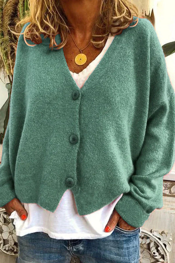 Cardigan donna elegante per comfort quotidiano, ideale come maglione autunnale e invernale.