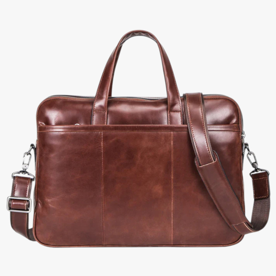 Borsa portadocumenti donna con scomparto imbottito per laptop, organizer interno. Borsa ufficio elegante colore caffè.
