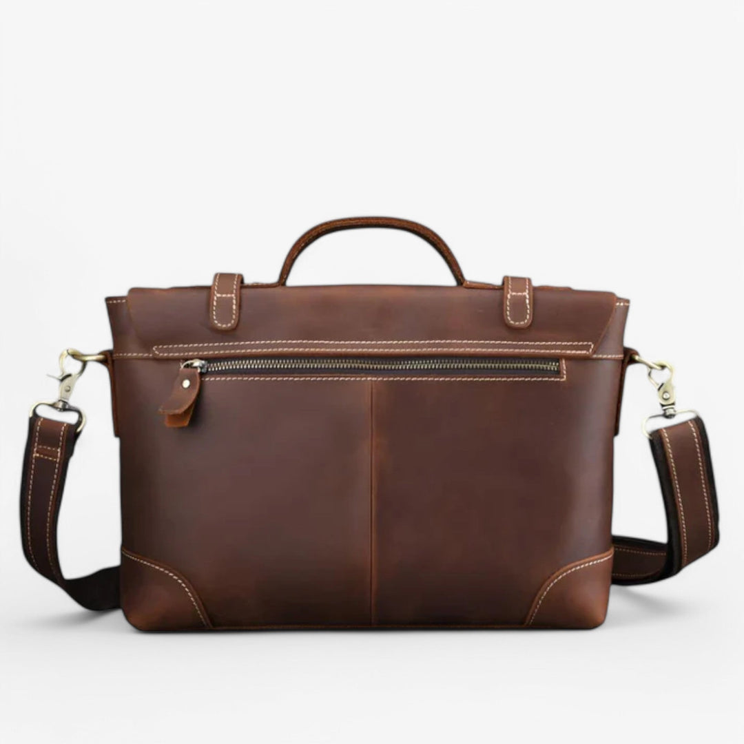 Borsa portadocumenti marrone da donna, accessorio chic e funzionale per l'ufficio e viaggi d'affari.
